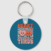 Retro Groovy Heart Throb Valentines Day Toddlers B Sleutelhanger (Voorkant)