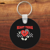 Retro Groovy Heart Throb Valentines Day Toddlers B Sleutelhanger (Voorkant)