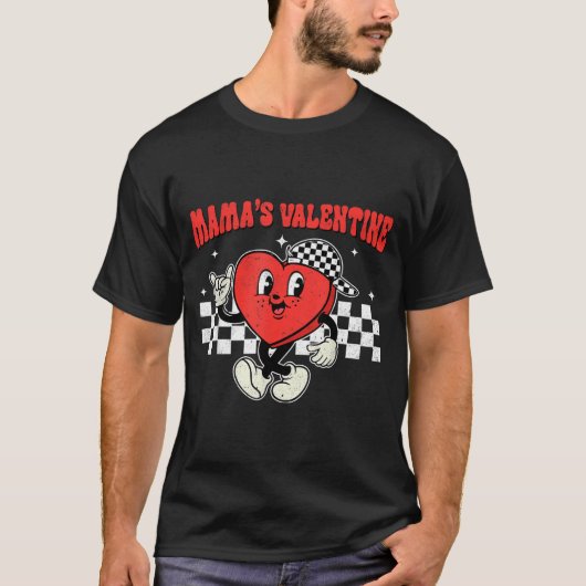 Retro Groovy Heart Throb Valentines Day Toddlers B T-shirt (Voorkant)