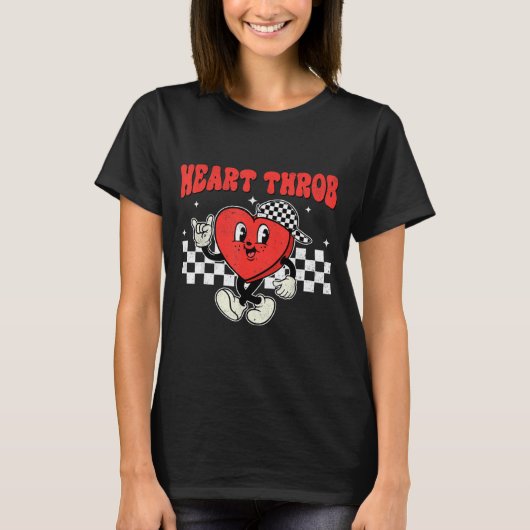 Retro Groovy Heart Throb Valentines Day Toddlers B T-shirt (Voorkant)