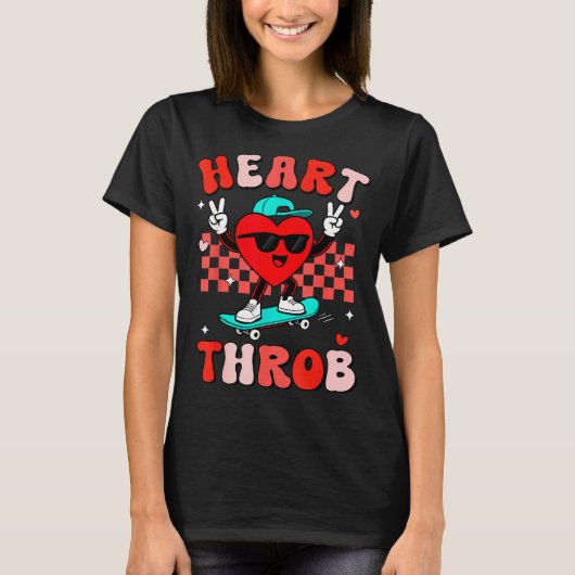 Retro Groovy Heart Throb Valentines Day Toddlers B T-shirt (Voorkant)