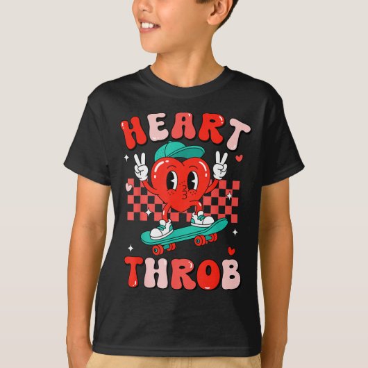 Retro Groovy Heart Throb Valentines Day Toddlers B T-shirt (Voorkant)