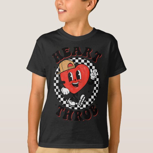 Retro Groovy Heart Throb Valentines Day Toddlers B T-shirt (Voorkant)