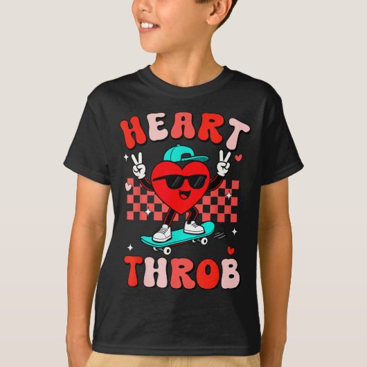 Retro Groovy Heart Throb Valentines Day Toddlers B T-shirt (Voorkant)