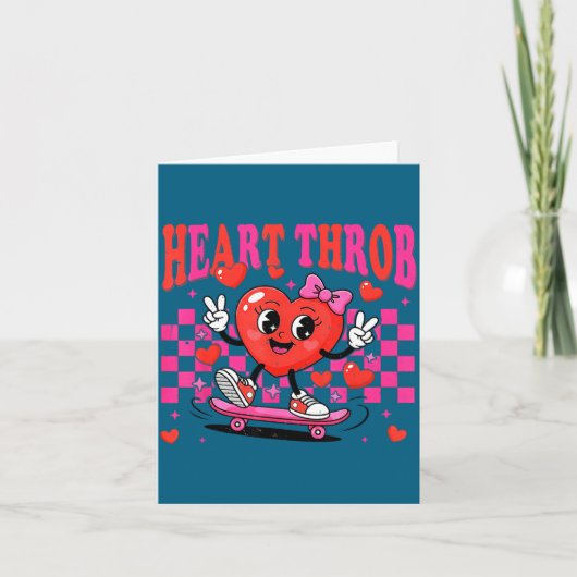 Retro Groovy Heart Throb Valentines Day Toddlers G Kaart (Voorkant)