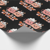 Retro Groovy heeft een beker met kerstmis sa Cadeaupapier (Hoek)