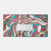 Retro Groovy Heet Roze Bourgondi Golvende Script N Bureaumat (Keyboard & Muis)