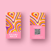 Retro Groovy Helder Roze QR Code Vet Boho Uniek