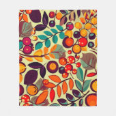 Retro Groovy herfst Herfst bessen bladeren patroon Fleece Deken (Voorkant)