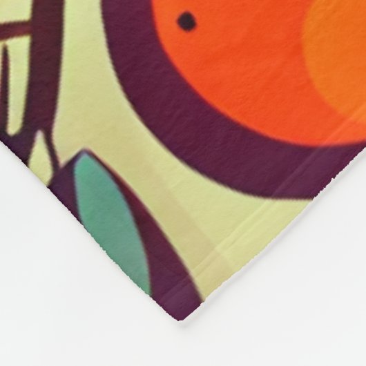 Retro Groovy herfst Herfst bessen bladeren patroon Fleece Deken (Hoek)