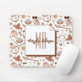 RETRO GROOVY HERFST MONOGRAM HALLOEEN MUISMAT (Met muis)