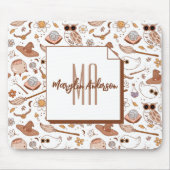 RETRO GROOVY HERFST MONOGRAM HALLOEEN MUISMAT (Voorkant)