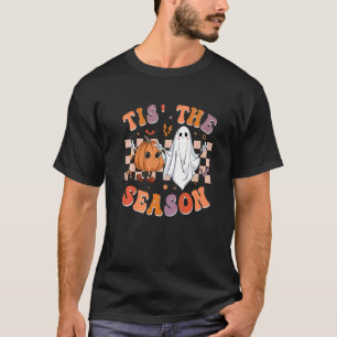 Retro Groovy Het Is Het Seizoen Pompoen Geest Hipp T-shirt