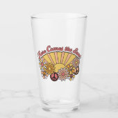 Retro Groovy | Hier komt de afbeelding van de zon Glas (Voorkant)