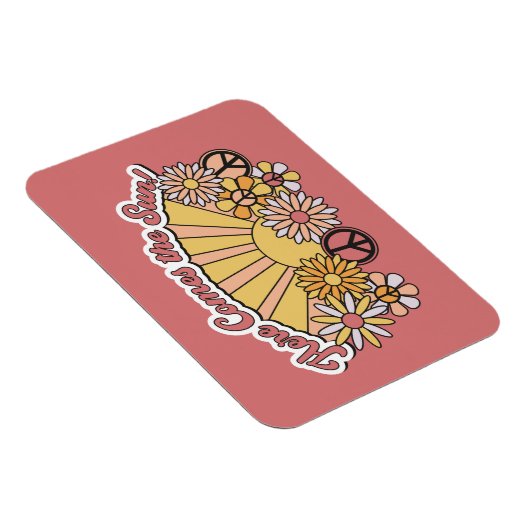 Retro Groovy | Hier komt de  afbeelding van de zon Magneet (Rechterzijde)