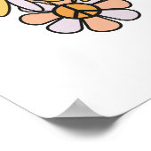 Retro Groovy | Hier komt de  afbeelding van de zon Poster (Hoek)