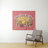 Retro Groovy | Hier komt de  afbeelding van de zon Wandkleed (In Situ (horizontaal))