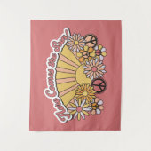 Retro Groovy | Hier komt de afbeelding van de zon Wandkleed (Voorkant)