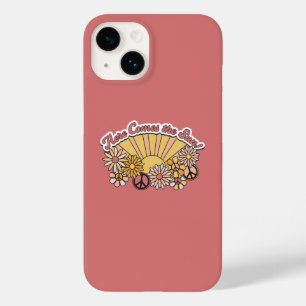 Retro Groovy Hier Komt de Zon Vintage Grafisch Case-Mate iPhone 14 Hoesje