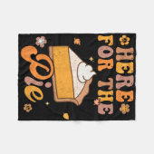 Retro Groovy hier voor de Thanksgiving Pie pomkin Fleece Deken (Voorkant (Horizontaal))