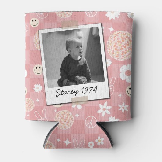 Retro Groovy Hippie 40e Verjaardag  Foto Blikjeskoeler (Voorkant)