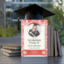 Retro Groovy Hippie Bloem Foto Afstuderen