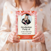 Retro Groovy Hippie Bloem Foto Afstuderen Kaart