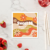 Retro Groovy Hippie Bloem Zoet 16 Servet (Insitu)