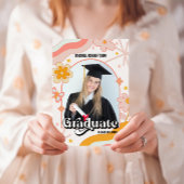 Retro Groovy Hippie Bloemen Foto Afstuderen Kaart