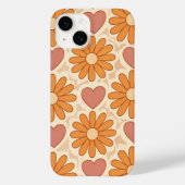 Retro Groovy Hippie Bloemen & Harten Custom Moeder Case-Mate iPhone Case (Achterkant)