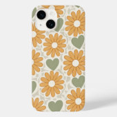 Retro Groovy Hippie Bloemen & Harten Custom Moeder Case-Mate iPhone Case (Achterkant)