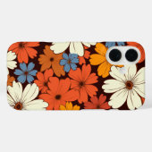 Retro Groovy Hippie Bloemen Rood Blauw Wit Geel Case-Mate iPhone Case (Achterkant (horizontaal))