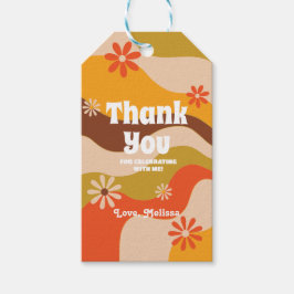 Retro Groovy Hippie Flower Sweet 16 Dank u Cadeaulabel