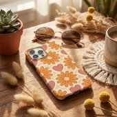 Retro Groovy Hippie Flowers & Hearts Custom Mother Case-Mate iPhone Case
