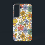 Retro Groovy Hippie Flowers Hearts Samsung Galaxy Hoesje<br><div class="desc">Retro Groovy Hippie Flowers Hartelijk dank voor de Samsung Galaxy Smartphone Phone Case met een roovy retro-patroon van bloemen,  romantische liefdesharten en vredesborden. Perfect als cadeau voor Kerstmis,  verjaardagen,  Moederdag,  beste vrienden en nog veel meer. Ontworpen door © Evco Studio www.zazzle.com/store/evcostudio</div>