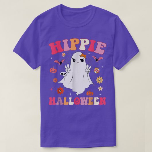 Retro Groovy Hippie Halloween Spooky Season Autumn T-shirt (Design voorkant)