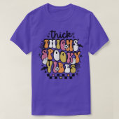 Retro Groovy Hippie Halloween Thick Thighs Spooky T-shirt (Design voorkant)