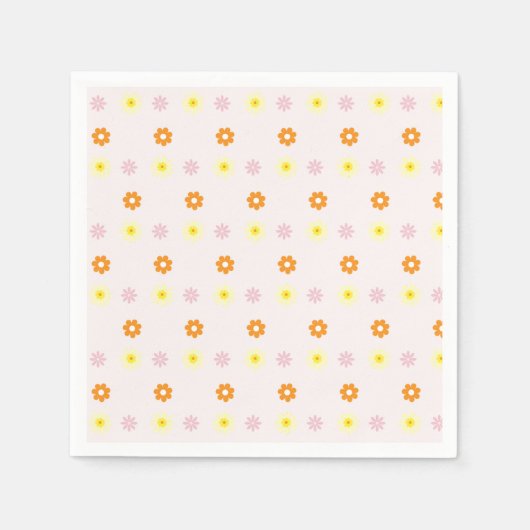 Retro Groovy Hippie Verjaardag Servet (Voorkant)