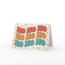 Retro Groovy Ho Ho Ho Prettig Kerstfeest