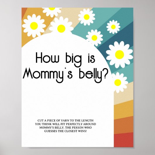 Retro Groovy - Hoe groot is mama's buik spel Poster (Voorkant)