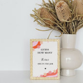 Retro Groovy hoeveel kisses vrijgezellenfeest spel Poster