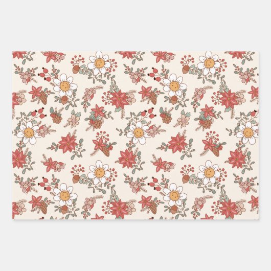 Retro Groovy Holiday Rock 'N Roll Peace Tree Inpakpapier Vel (Voorkant 2)