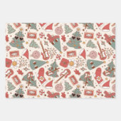 Retro Groovy Holiday Rock 'N Roll Peace Tree Inpakpapier Vel (Voorkant)