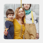 Retro Groovy Holly Jolly Vibes Vakantie Foto Keramisch Ornament (Achterkant)