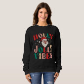 Retro Groovy Holly Xmas Jolly Vibes Christmas For  Trui (Voorkant volledig)