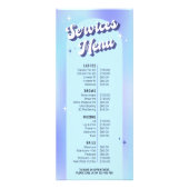 Retro Groovy Holografische Make-up Salon prijslijs Reclamekaart (Voorkant)