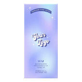 Retro Groovy Holografische Make-up Salon prijslijs Reclamekaart (Achterkant)