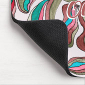 Retro Groovy Hot Roze Bourgondië Wavy Script Naam Muismat (Hoek)