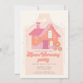 Retro Groovy House Warming Party Kaart (Voorkant)
