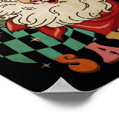 Retro Groovy Howdy Kerstman Kerst Cowboy Kerstman Poster (Hoek)